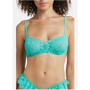 We Are HAH Lace Bra Fits Sizes 30-38C Teal Hook Up Bra Womens Lingerie